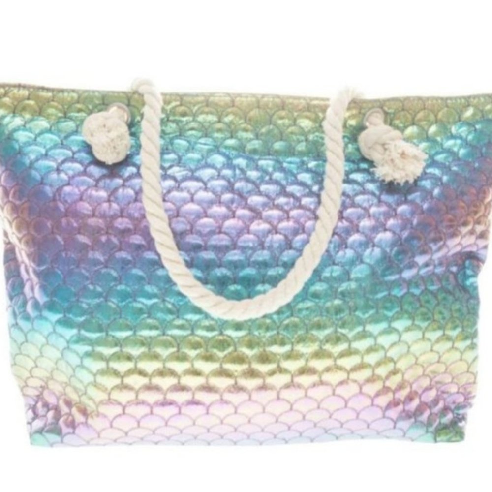 Mermaid tote bag with rope handles